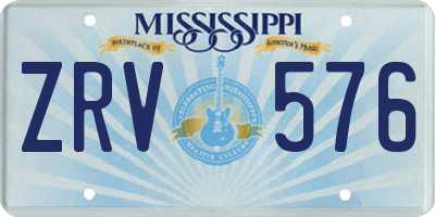 MS license plate ZRV576