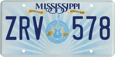 MS license plate ZRV578