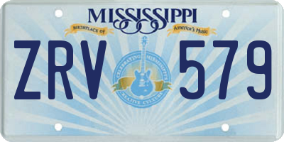 MS license plate ZRV579