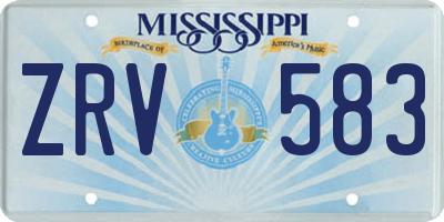MS license plate ZRV583