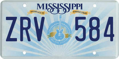 MS license plate ZRV584