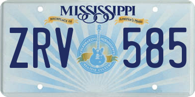 MS license plate ZRV585