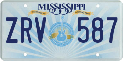 MS license plate ZRV587