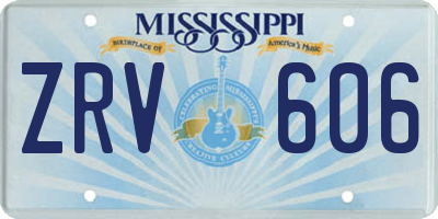 MS license plate ZRV606