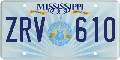 MS license plate ZRV610
