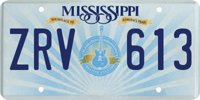MS license plate ZRV613