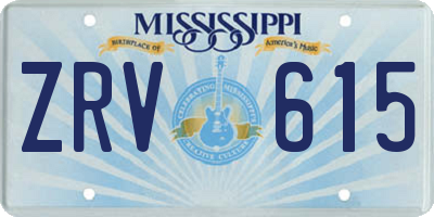 MS license plate ZRV615