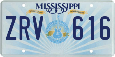 MS license plate ZRV616