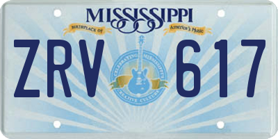 MS license plate ZRV617