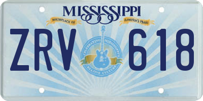 MS license plate ZRV618