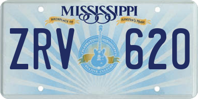 MS license plate ZRV620