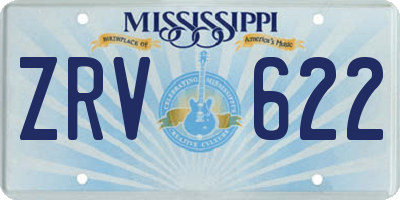 MS license plate ZRV622