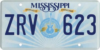 MS license plate ZRV623