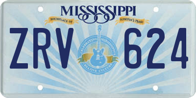 MS license plate ZRV624