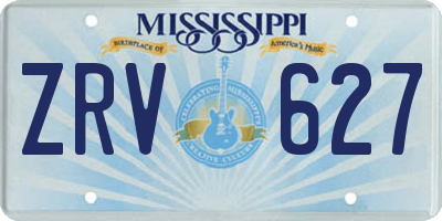 MS license plate ZRV627