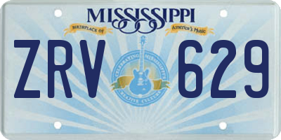 MS license plate ZRV629