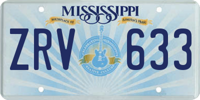 MS license plate ZRV633