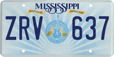 MS license plate ZRV637