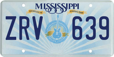MS license plate ZRV639