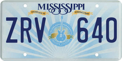 MS license plate ZRV640