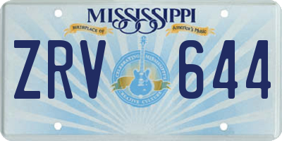 MS license plate ZRV644