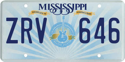 MS license plate ZRV646