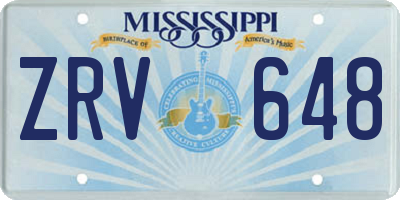MS license plate ZRV648