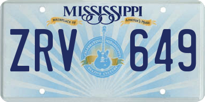 MS license plate ZRV649