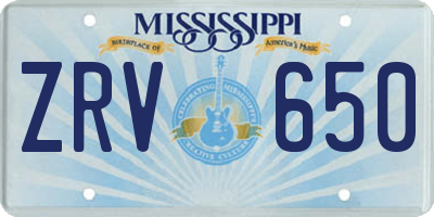 MS license plate ZRV650