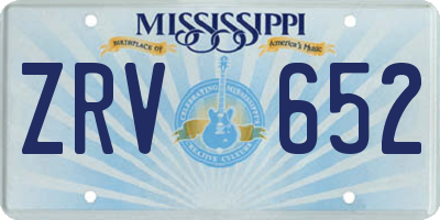MS license plate ZRV652