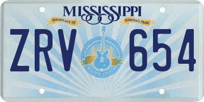 MS license plate ZRV654