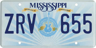 MS license plate ZRV655
