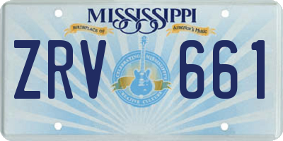MS license plate ZRV661