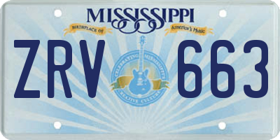 MS license plate ZRV663