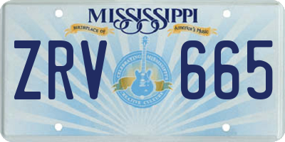 MS license plate ZRV665