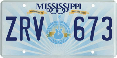 MS license plate ZRV673