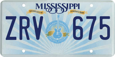MS license plate ZRV675