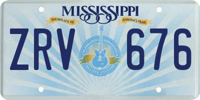 MS license plate ZRV676