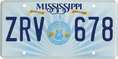 MS license plate ZRV678