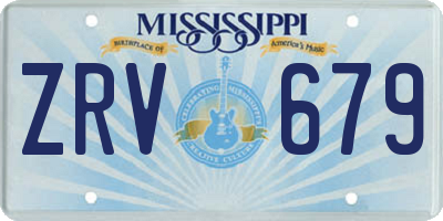 MS license plate ZRV679