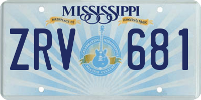 MS license plate ZRV681