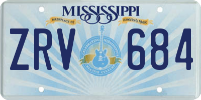 MS license plate ZRV684