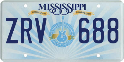 MS license plate ZRV688