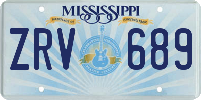 MS license plate ZRV689