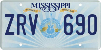 MS license plate ZRV690