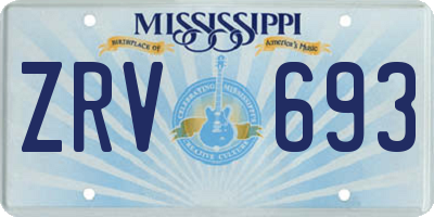MS license plate ZRV693