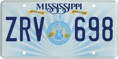 MS license plate ZRV698