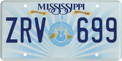 MS license plate ZRV699