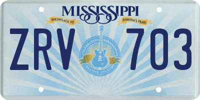 MS license plate ZRV703