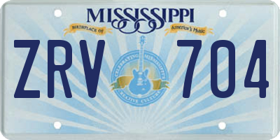 MS license plate ZRV704